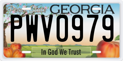 GA license plate PWV0979