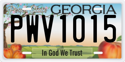 GA license plate PWV1015