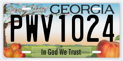 GA license plate PWV1024
