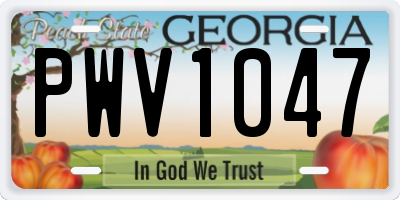 GA license plate PWV1047