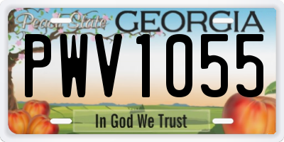GA license plate PWV1055