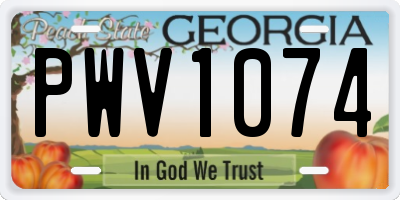GA license plate PWV1074