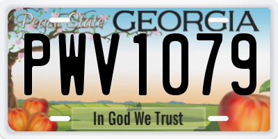 GA license plate PWV1079