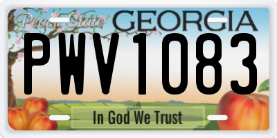 GA license plate PWV1083