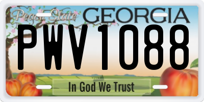GA license plate PWV1088