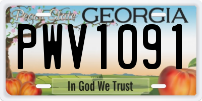 GA license plate PWV1091