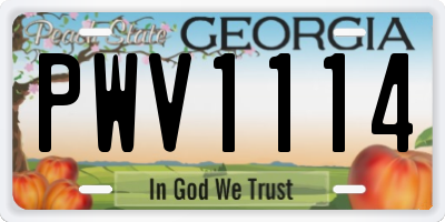 GA license plate PWV1114