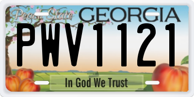 GA license plate PWV1121