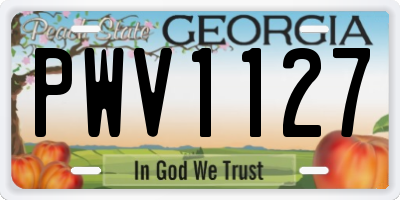 GA license plate PWV1127