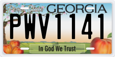 GA license plate PWV1141
