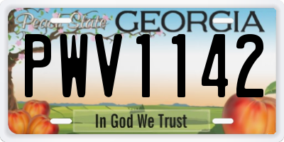 GA license plate PWV1142