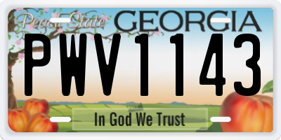 GA license plate PWV1143