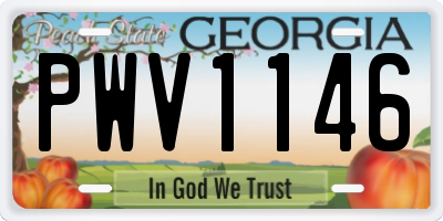 GA license plate PWV1146