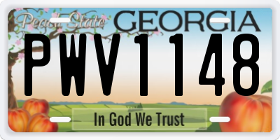 GA license plate PWV1148