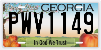 GA license plate PWV1149