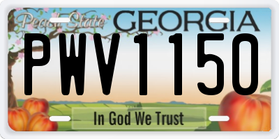GA license plate PWV1150