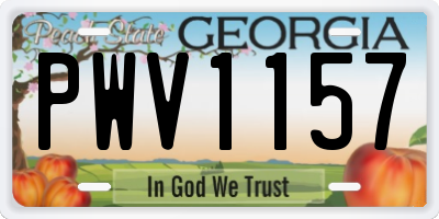 GA license plate PWV1157