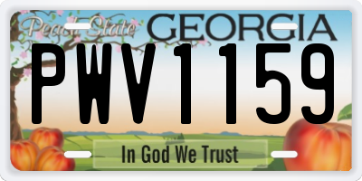 GA license plate PWV1159