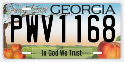 GA license plate PWV1168