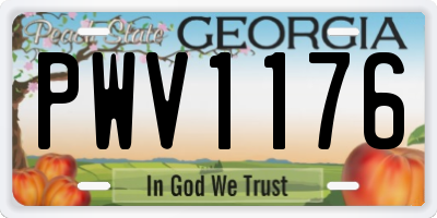 GA license plate PWV1176