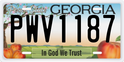GA license plate PWV1187