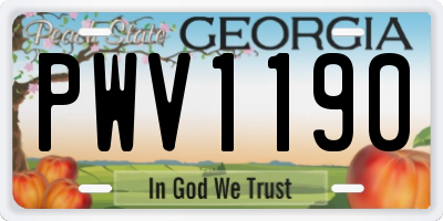 GA license plate PWV1190
