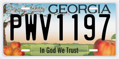 GA license plate PWV1197