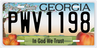 GA license plate PWV1198
