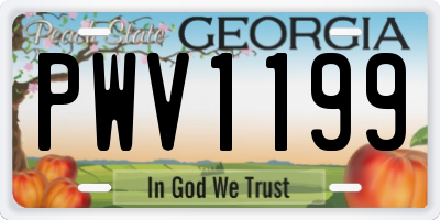 GA license plate PWV1199