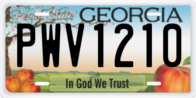 GA license plate PWV1210