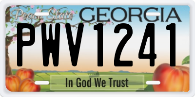 GA license plate PWV1241