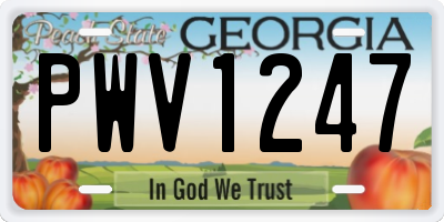 GA license plate PWV1247