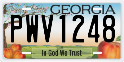 GA license plate PWV1248