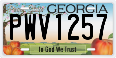 GA license plate PWV1257