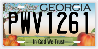 GA license plate PWV1261
