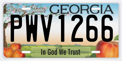 GA license plate PWV1266
