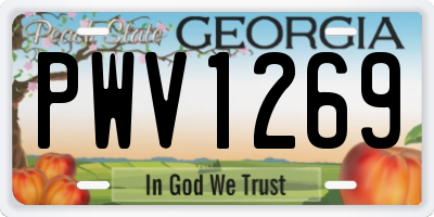 GA license plate PWV1269