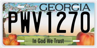 GA license plate PWV1270