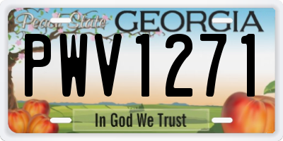 GA license plate PWV1271
