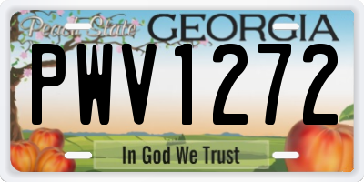 GA license plate PWV1272