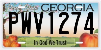GA license plate PWV1274