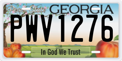 GA license plate PWV1276