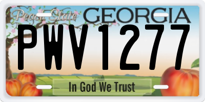 GA license plate PWV1277