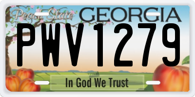 GA license plate PWV1279