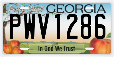 GA license plate PWV1286