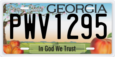 GA license plate PWV1295