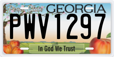 GA license plate PWV1297