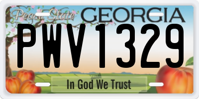 GA license plate PWV1329
