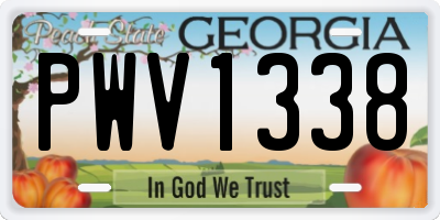GA license plate PWV1338