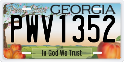 GA license plate PWV1352
